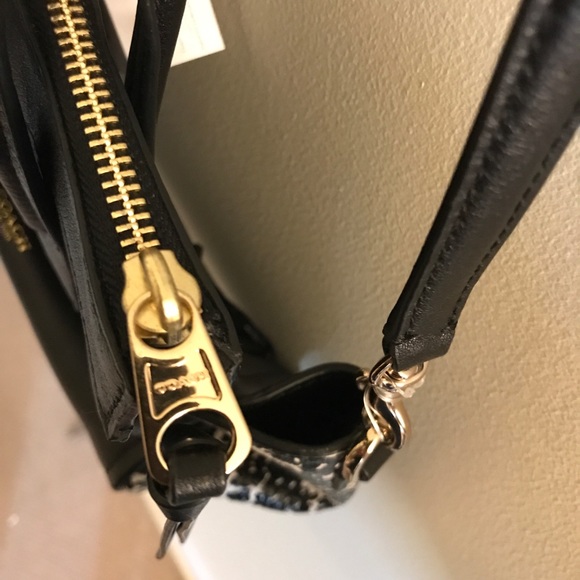 Coach Bleecker 2 Tone Python Mini Riley NWT - Picture 2 of 8